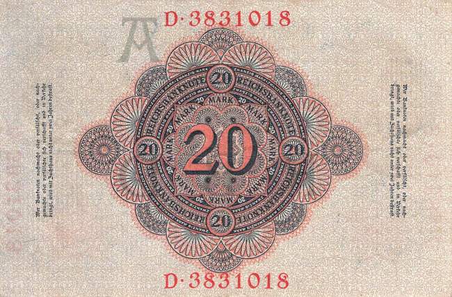 20 Mark 1908 ro.31 A/D